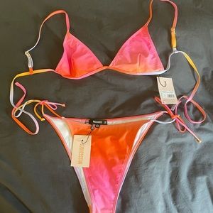 NWT Missguided Ombré Pink & Orange Bikini